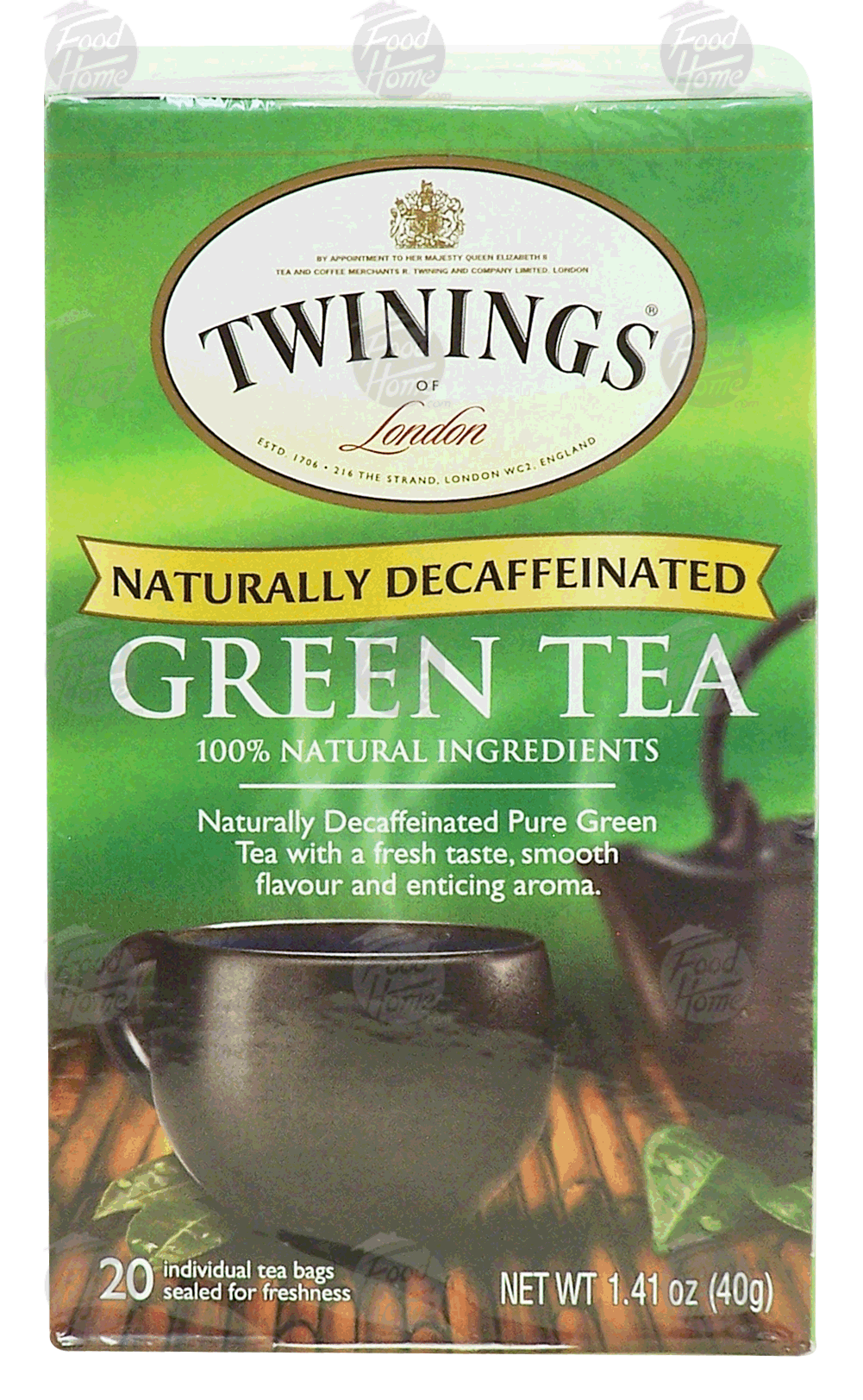 Twinings Of London Tea Bags Green Tea Decaffeinated 1.41 Oz Full-Size Picture